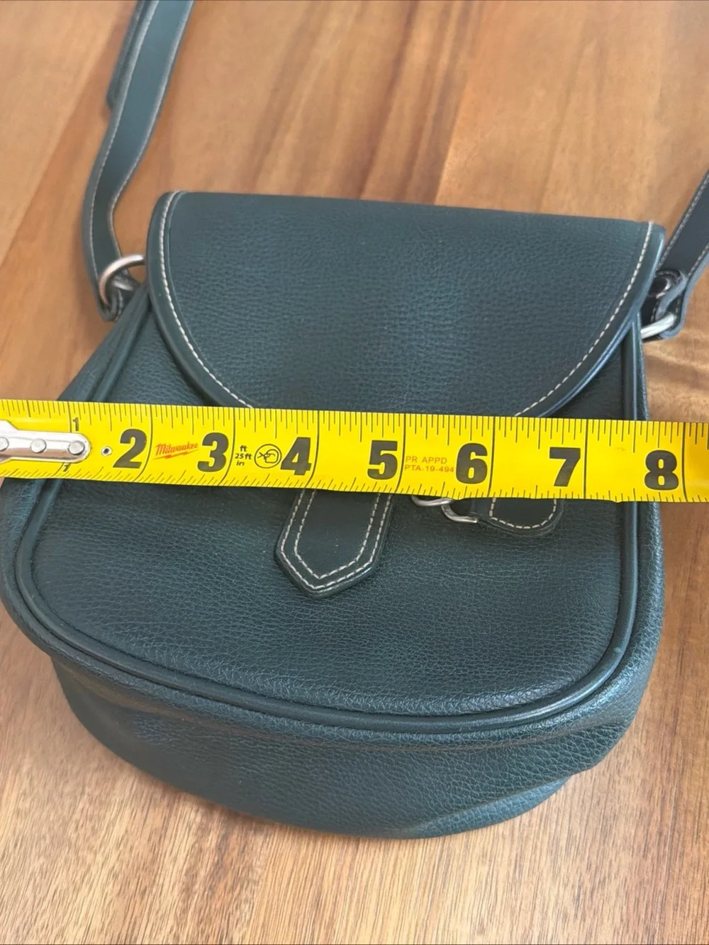 Vintage ESPRIT Forest Green Leather Saddle Crossbody Bag Horsebit Accent 90s